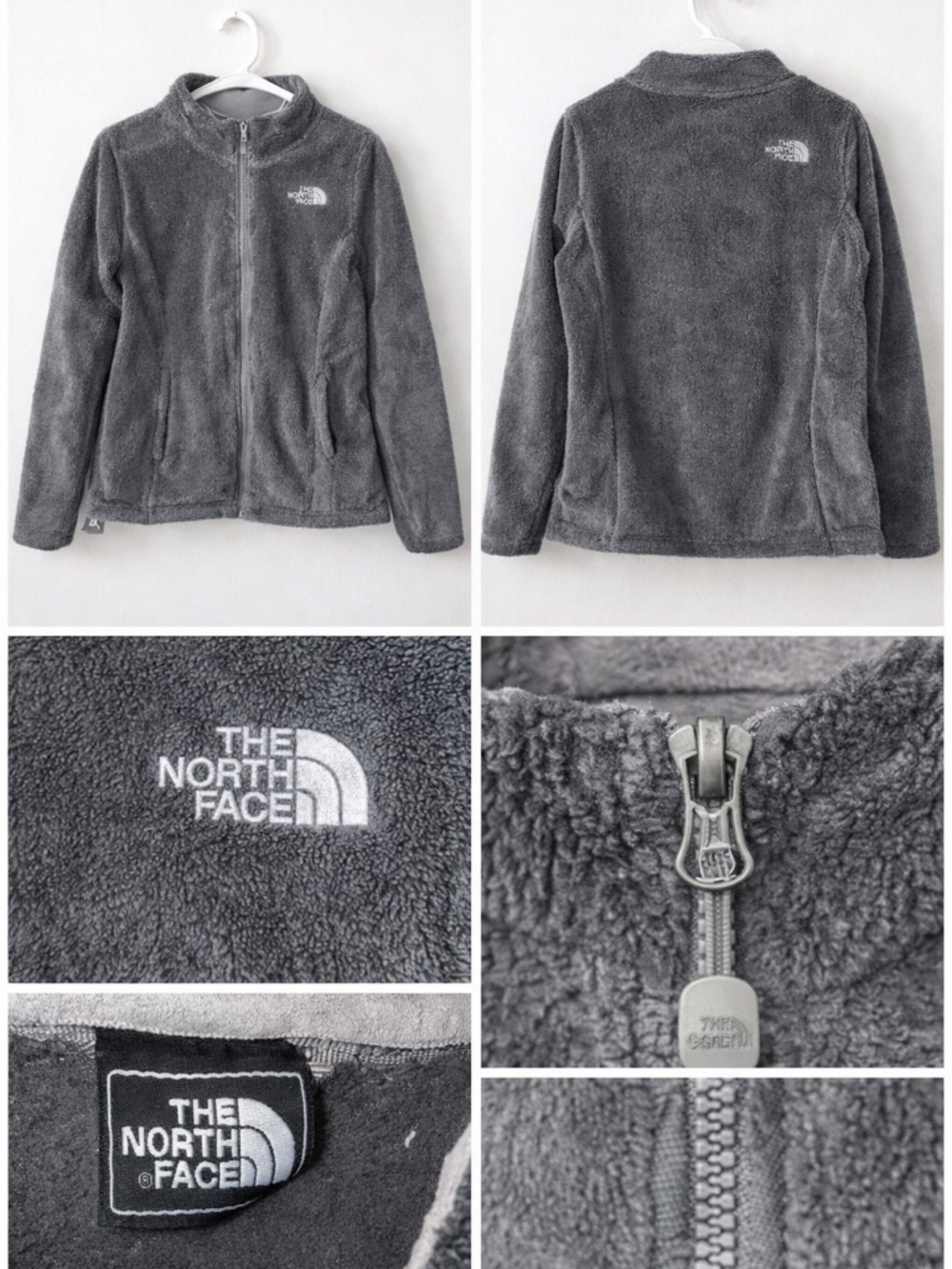 The North Face Dark Gray Plush Fleece Full-Zip Jacket
